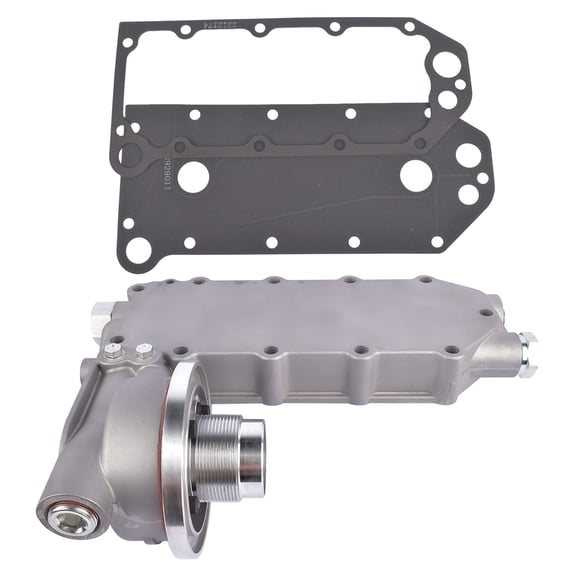 NEWZQ Oil Cooler Housing Filter Head & Gasket 3974325 for Cummins 6CT ISC QSC 8.3 Black and Gray