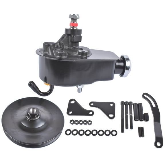NEWZQ Power Steering Pump w/ Bracket Pulley for SBC 265 283 305 327 350 383 400 Engines Black 1 Set