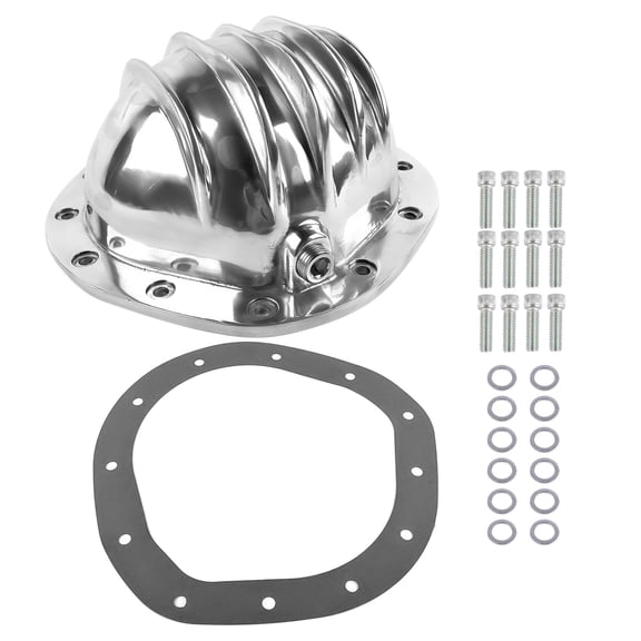 NEWZQ Rear Differential Cover Fits Select: Chevrolet GMC Truck 12 Bolt 8.75" RG Silver 1Pc