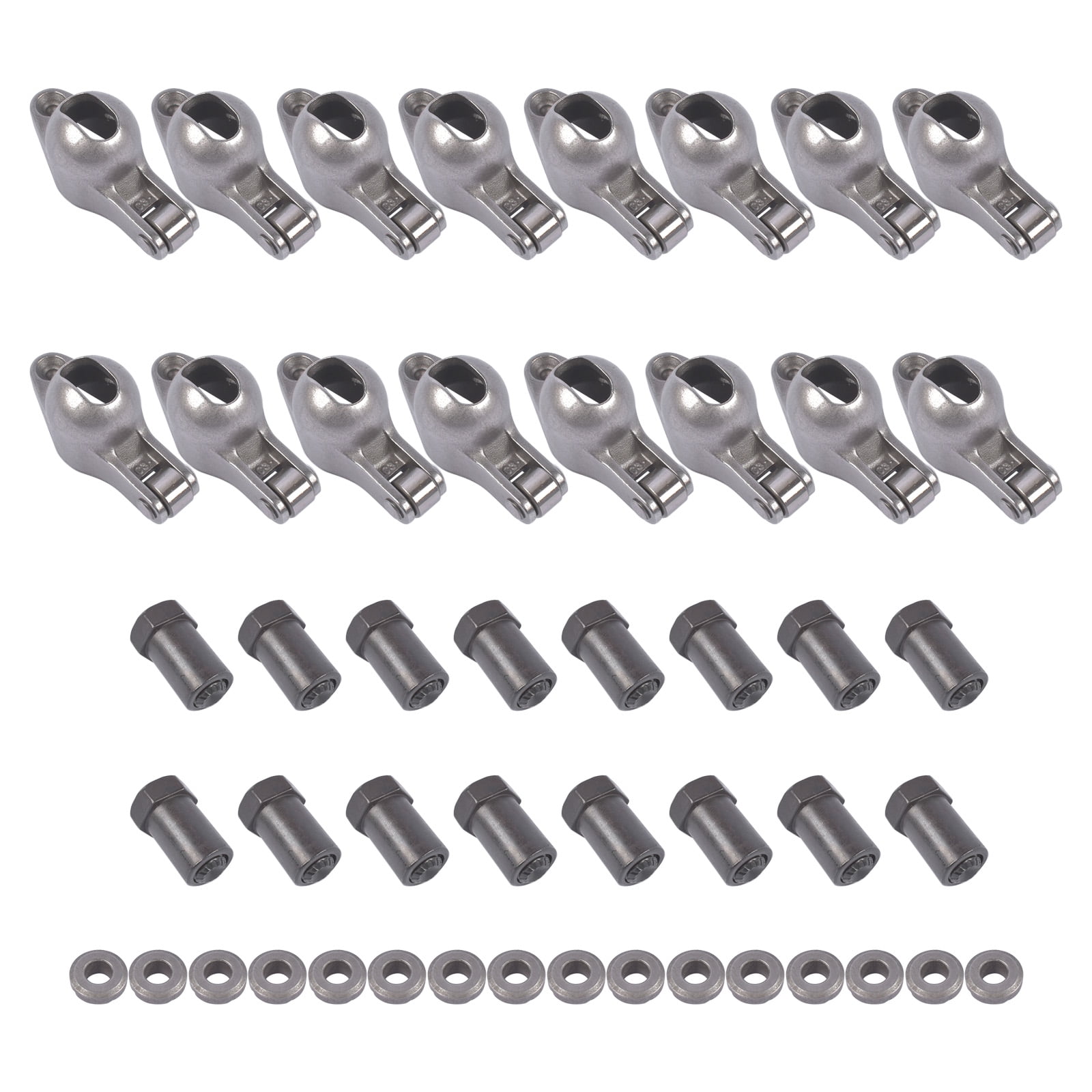 NEWZQ Rocker Arms Set of 16 For Chevrolet SBC 350 1.5 Ratio 3/8" Steel ...