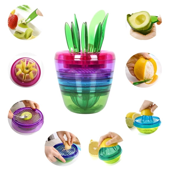 NEX 10-In-1 Multi-Use Fruit Slicer Peeler, Lemon Orange Squeezer, Creative Kitchen Tools
