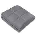 thumbnail image 1 of NEX 100% Natural Cotton Luxury Weighted Blanket, Twin, 12 lbs, Charcoal Grey, 1 of 4
