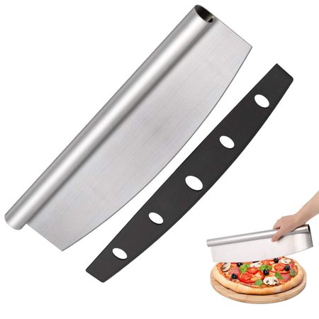 NEX 14" Pizza Cutter- Sharp Rocker Blade Style- Stainless Steel with Protective Cover
