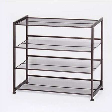NEX 4-Tier Adjustable Shoe Rack, Metal, Bronze