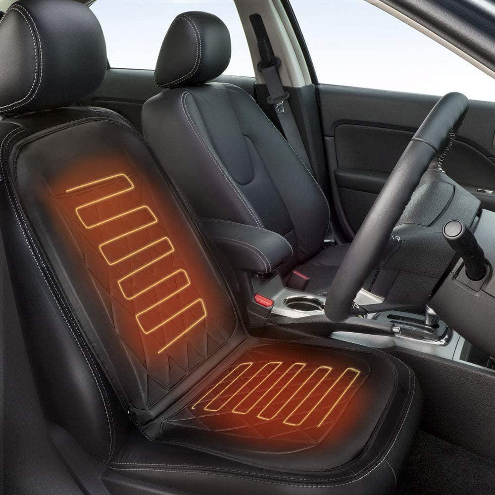 Fochutech Automotive 12V Heated Car Seat Cushion Cover Heater Pad Comf