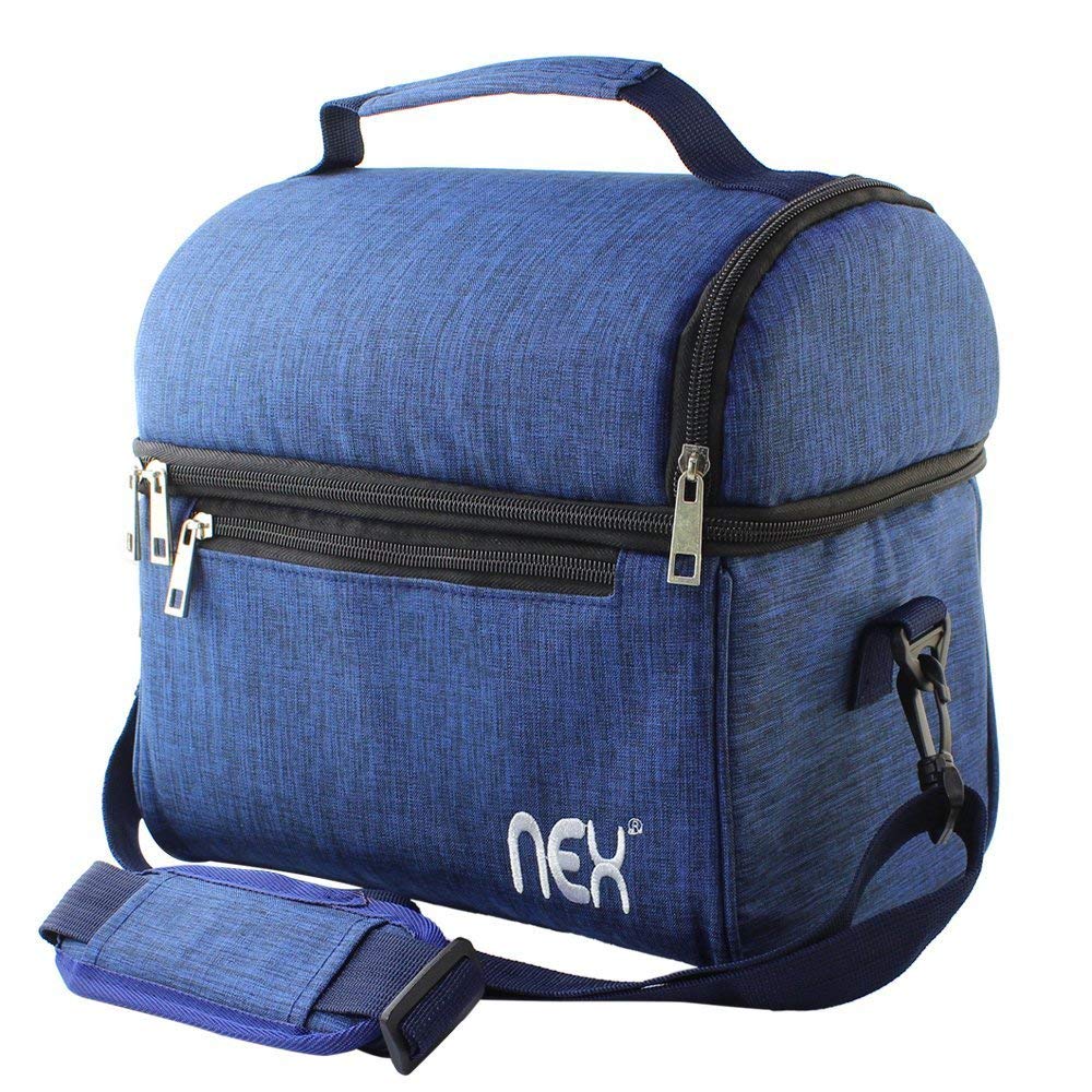 NEX Double Cooler Lunch Box- Insulated Tote with Large Capacity