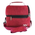 thumbnail image 1 of NEX Double Cooler Lunch Box- Insulated Tote with Large Capacity, Adjustable Shoulder Strap and Zipper Closure for Easy Access and Travel- Red, 1 of 9