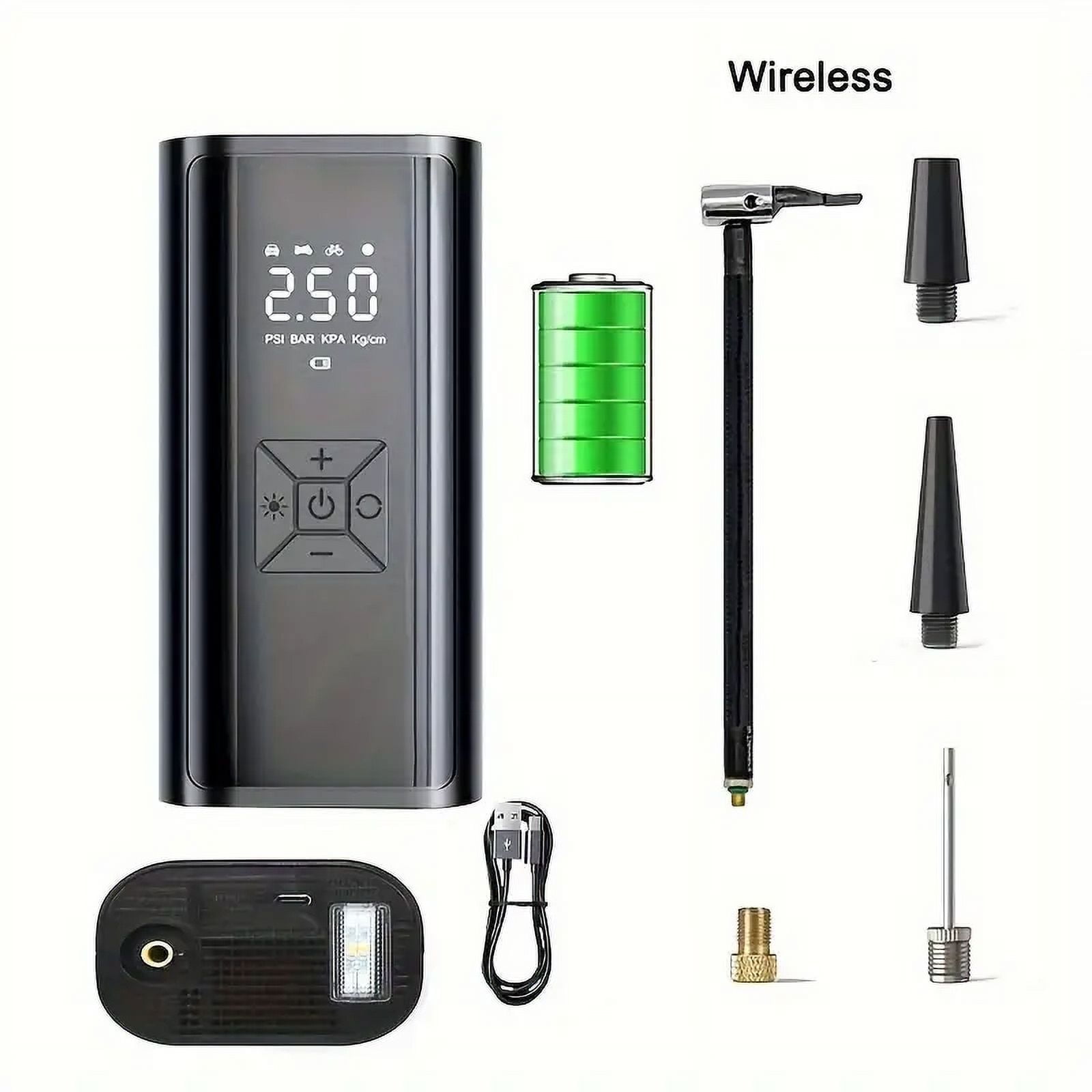 NEX-POW&nbsp;Tire Inflator Portable Air Compressor, 20000mAh & 4X Faster Cordless Tire Pump for Car, Motorcycle, Ball
