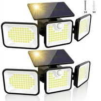 SUNOYAR Solar Lights Outdoor, 2500LM 3 Heads Motion Sensor Lights, IP65 Waterproof, 270° Wide Angle Solar Powered Security Lights for Garage Yard(2packs)