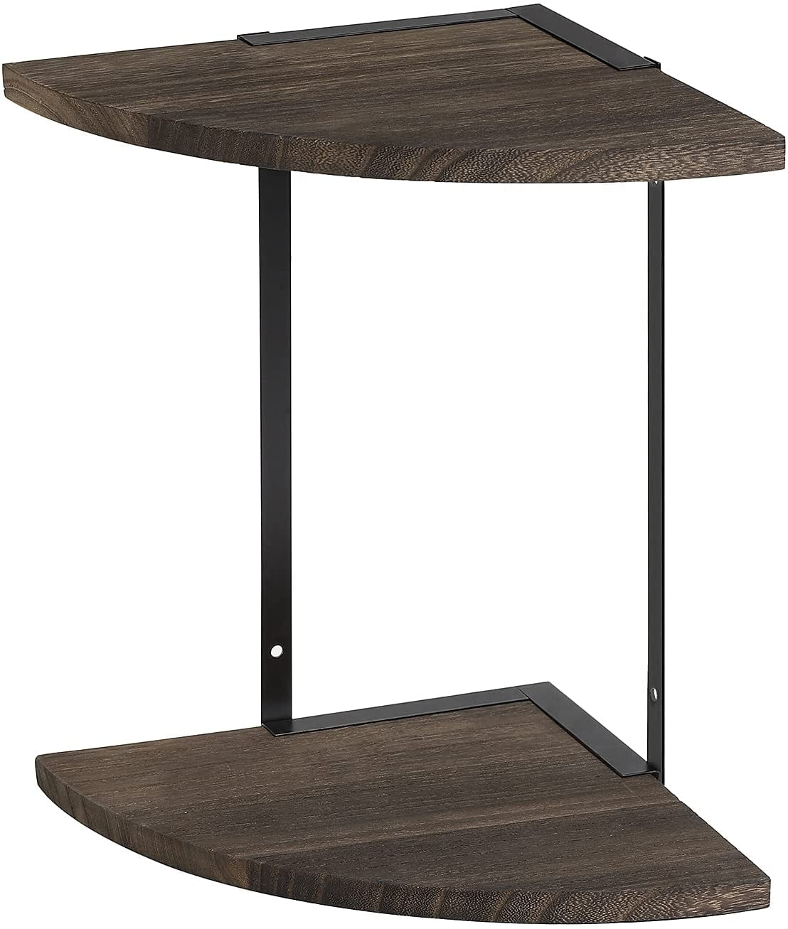 NEX Rustic 9" x 15" 2-Tier Brown Floating Corner Shelf