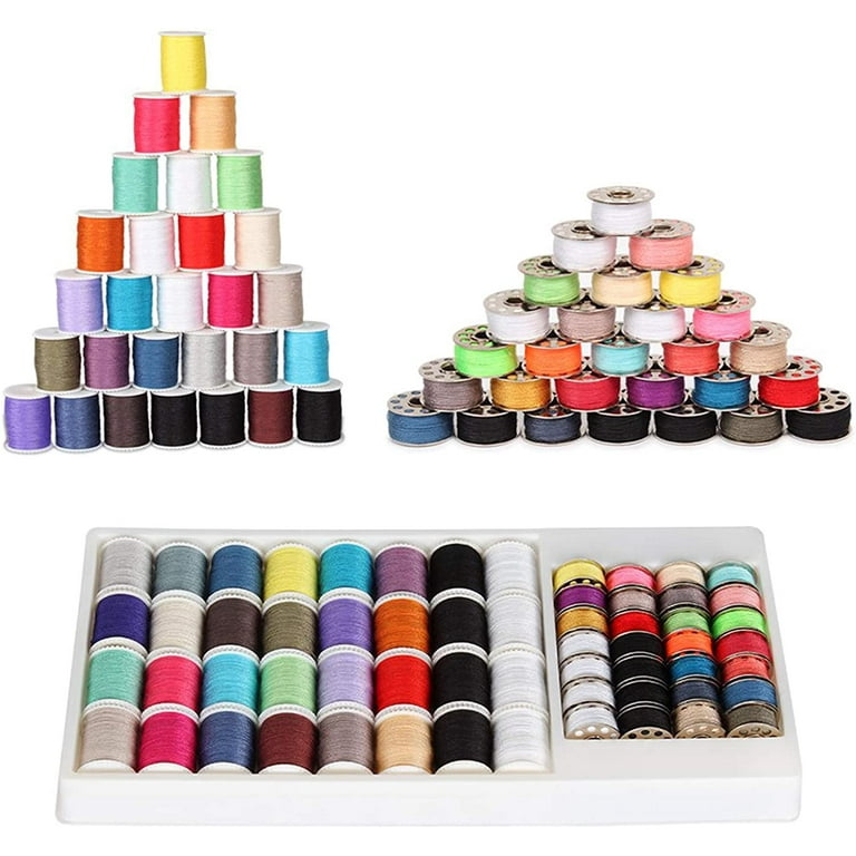 100pcs Colorful Sewing Machine Thread Set Portable Sewing Machine Spool  Bobbin Set Reel Kit for Home Using - AliExpress
