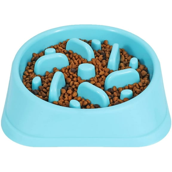 NEX Slow Feeder Dog Bowl Non Slip Anti Choke Feeding Dish BPA Free,Blue
