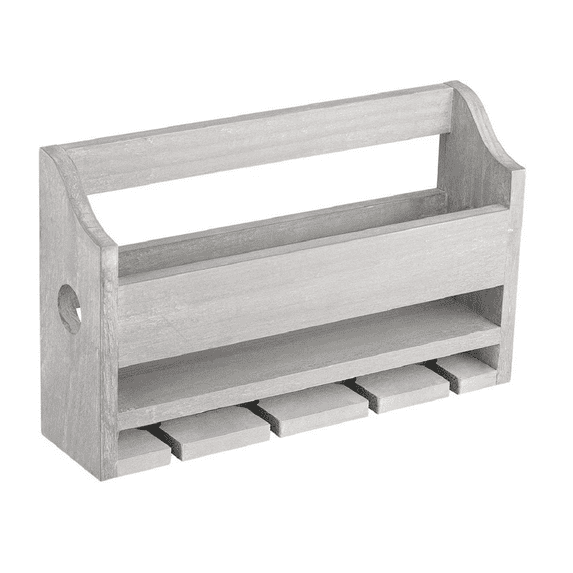 NEX Wall-Mounted Wine Rack, Wood Bottle & Glass Holder, Holds 4 Bottles, 4 Glasses Rustic Gray