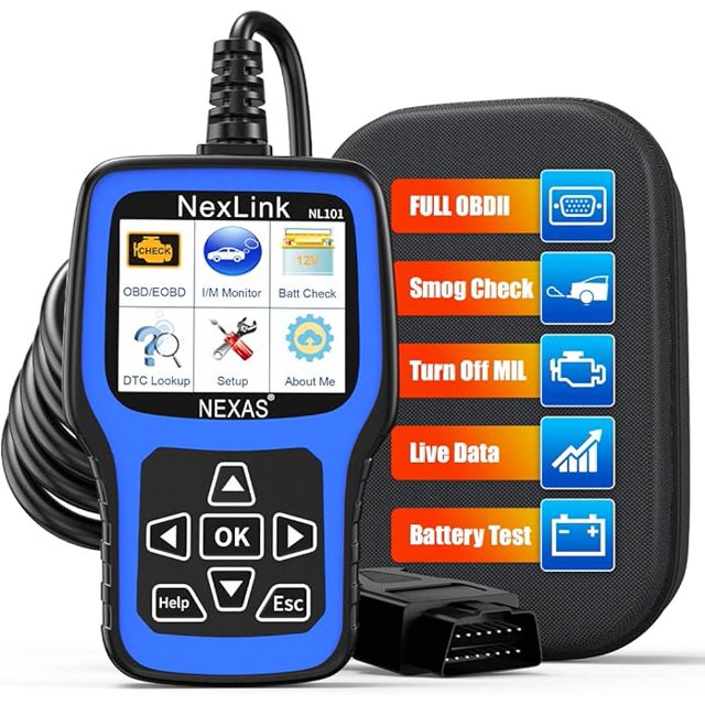 NEXAS NL101 OBD2 Scanner Check Engine Light Car Battery Tester Car