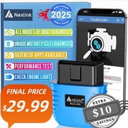NEXAS NexLink OBD2 Scanner Bluetooth 5.0, Wireless Compatible with Third-Party Apps, Car & Motorcycle Universal Code Reader, Check Engine Fault OBDII Adapter Scan Tool for iOS, Android & Windows