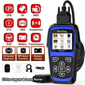 NEXAS OBD2 Scanner for or LAND ROVER JAGUAR, Full System Automotive Diagnostic Tool ABS SRS EPB Diagnose, TPMS/Oil Reset Throttle Adaptation, Battery Check, Full OBD2 Functions Car Code Reader