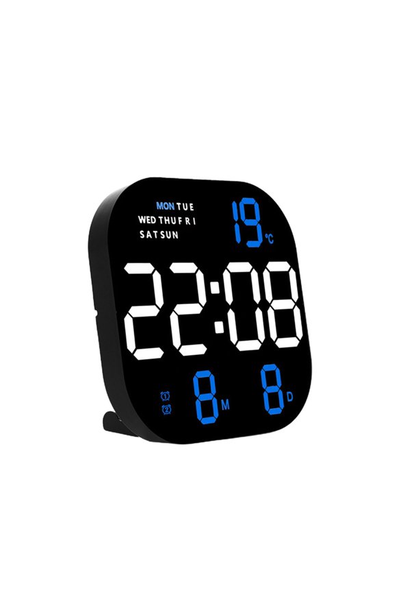 10.5 Inch Wall-mounted Digital Wall Clock Remote Control Temp Date Week Display