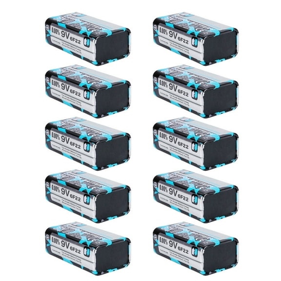 NEXAVKPR 10 Count 9V 6F22 Battery High Capacity Long Shelf Life Multiple Electronic Devices