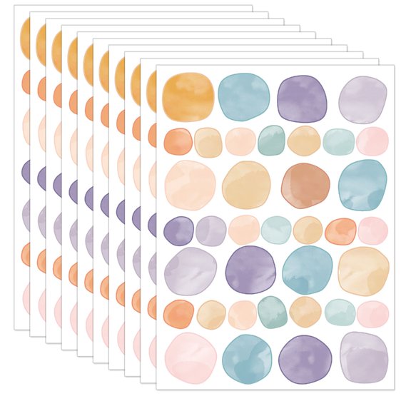NEXAVKPR 10 Sheets Irregular Colorful Dots Wall Decal Removable Playroom PVC Wall Sticker