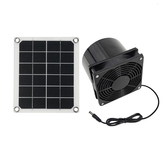 NEXAVKPR 10W Photovoltaic Panel Ventilation Structure 12cm Exhaust Fan Low Temperature Rise Continuous Action Permanent ABS