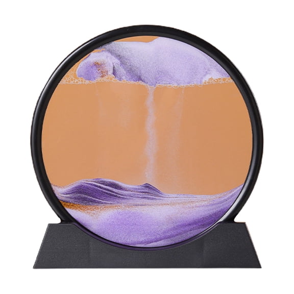 NEXAVKPR 10inch Moving Sand Art Picture 3D Sea Sandscape Motion Display Flowing Sand Frame Round Glass Hourglass Photo Gifts