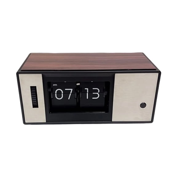 NEXAVKPR 12H AM/PM Toss Clock Woodgrain Finish LED Brightened Traditional Bedroom Clock
