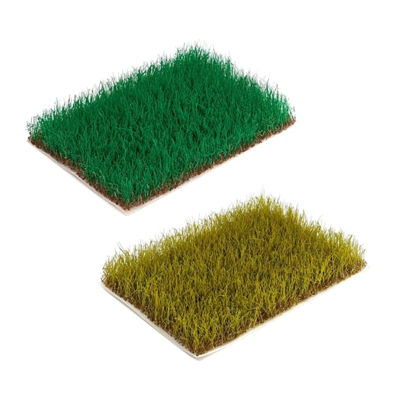 NEXAVKPR 2 Pack Realistic Miniature Grass Sheet Nylon Tufts Perfect for Model Railroads Architecture Dioramas and Creative Crafts