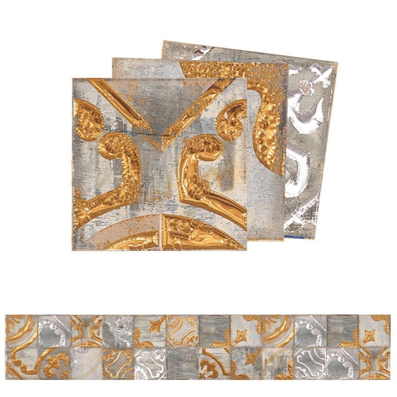 NEXAVKPR 24pcs Moroccan Style Tile Sticker Peel Stick Floor Wall Decals Waterproof Backsplash DIY Self Adhesive Kitchen Bathroom Decoration 20x20cm