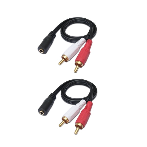 NEXAVKPR 3.5mm Female to 2RCA Male Cable Stereo Sound Adapter HiFi Sound Auxiliary 2RCA Y Splitter, Metal Shell AUXs 2RCA Y Cord