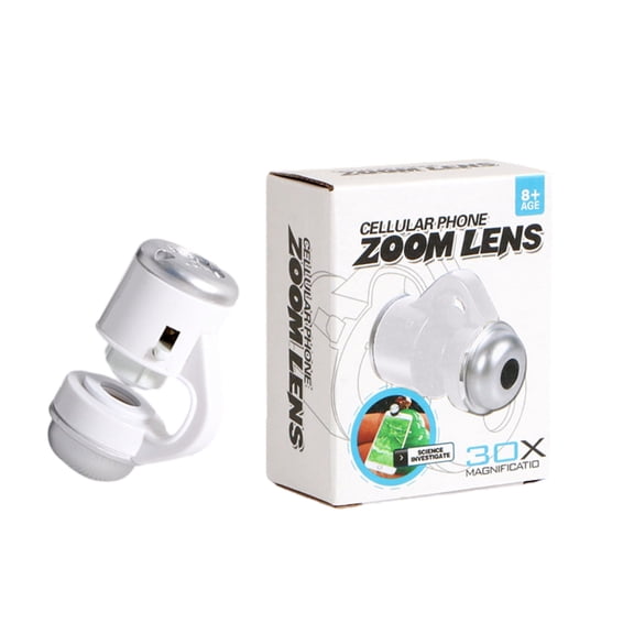 NEXAVKPR 30X Zoom Mobile Phone Microscope LED Light Clip Designs Lens for Easy Viewing
