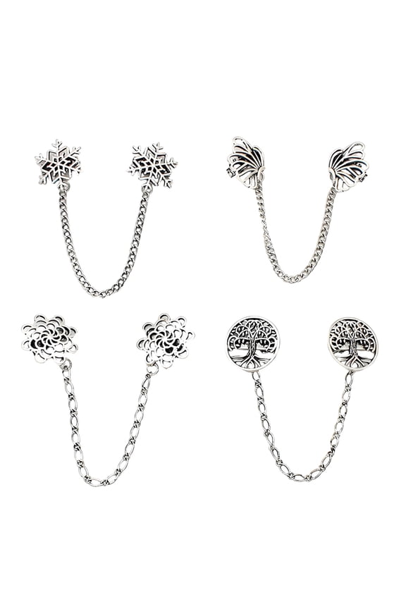4 Piece Unique Alloy Top Shirt Clip For Blouse And Shawl To Prevent Slipping