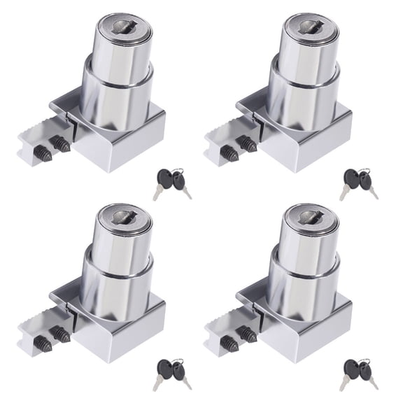 NEXAVKPR 4Pcs Plunger Push Lock with Key for Sliding Glass Door, Showcase Lock Glass Cabinet Lock, Plunger Push Lock