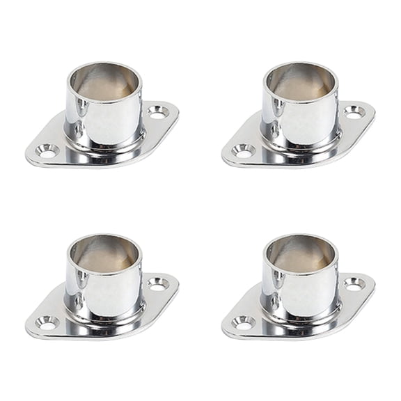 NEXAVKPR 4pcs Curtain Polebrackets Closet Rail Support Bracket Rod Socket Flange Set Wardrobe Rod End Supports for Closet Shower