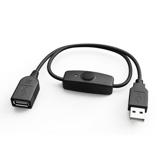 NEXAVKPR 50/100cm USB 2.0 A Extension Extender Male to A Female Black Cable With Switch