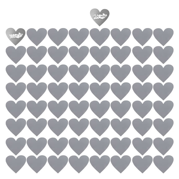 NEXAVKPR 50Pcs Heart Shaped Adhesive Scratch Off Sticker DIY Scratched Film For Wedding