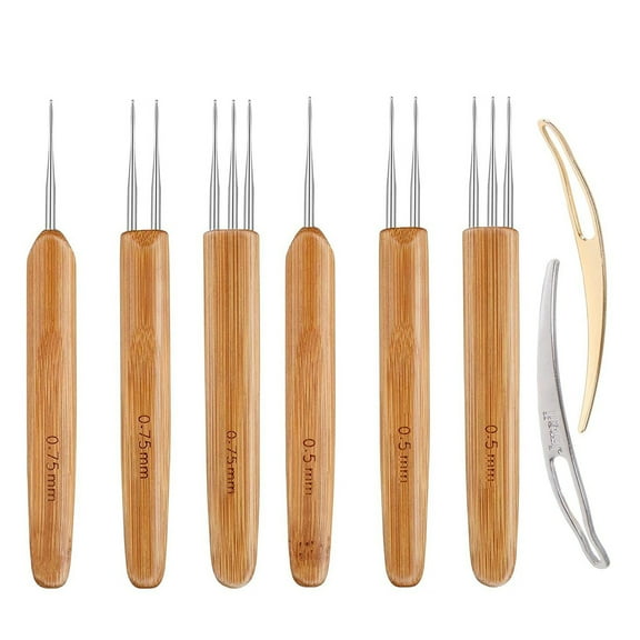 NEXAVKPR 8PCS Dreadlocks Crochet Hook Crochet Needle and Interlocking Tools Easyloc Hair Tool for Dreadlocks Interlocks