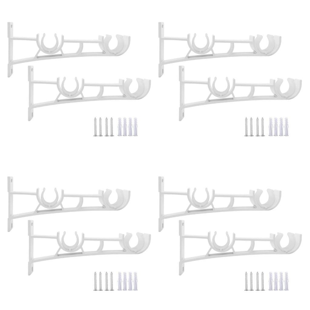 NEXAVKPR 8Pcs White Curtain Rod Holders for Home and Office Drapery ...