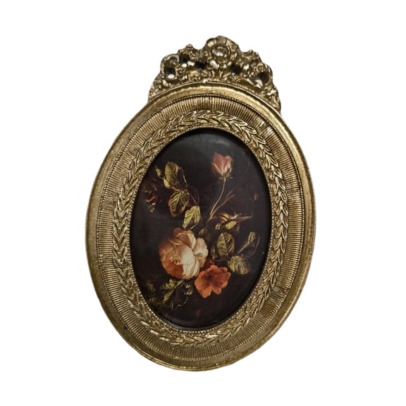 NEXAVKPR Antique Ornate Oval Photo Frame for Tabletop Wall Display,Retro Picture Frame,Decorative Photo Frame Home Decors