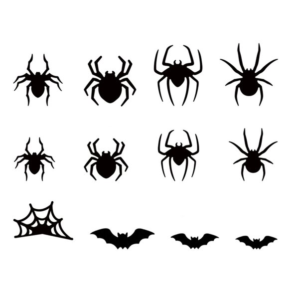 NEXAVKPR Auto Adhesive 3D Bat Spiders PVC Sticker For Holiday Homes Party Decoration Themed LED Flashing Spiders Bat Window Sticker Home Decors