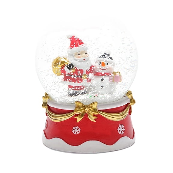 NEXAVKPR Auto Rotating Christmas Snow Globes Energy Efficient Light And Shatterproof Glass Design Crystal Ball Ornament