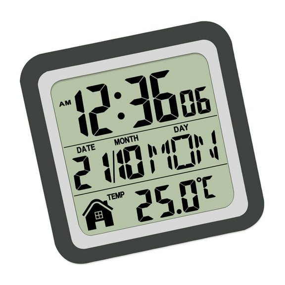 NEXAVKPR Bathroom Wall Clock Waterproof Digital Temperature Date Time Display Suction Mount For Shower Kitchen Office Decoration