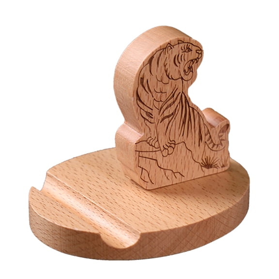 NEXAVKPR Cell Phone Stand Cute Tiger Wood Phone Holder for Phone 11 Pro X Plus 8 7 6 Tablets Desk Organizer Accessories