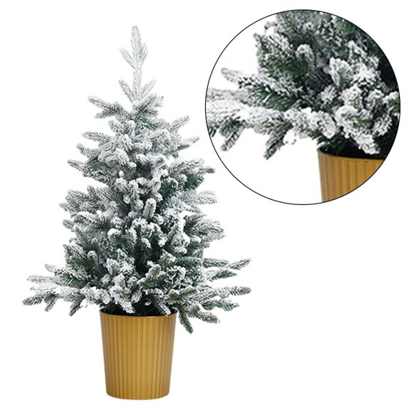 NEXAVKPR Christmas Decoration Simulation PE Gold Basin Tabletop Pine Trees Simulation Tree Decor Ornament Household New Year Gift