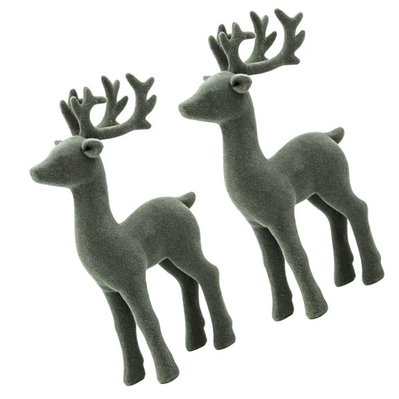 NEXAVKPR Christmas Deer Figurines Set of 2 for Indoor Shelf Display Styling