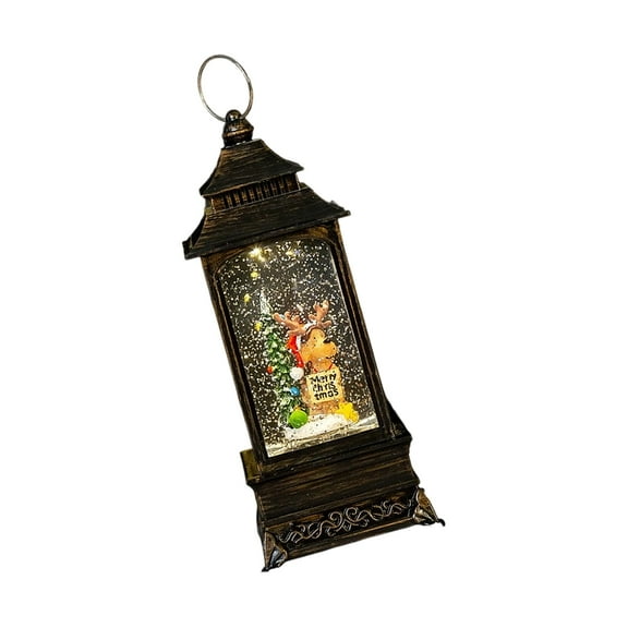 NEXAVKPR Christmas Snow Globe Ornament LED Light Builts In Melodies Auto Snowfall Battery Operated