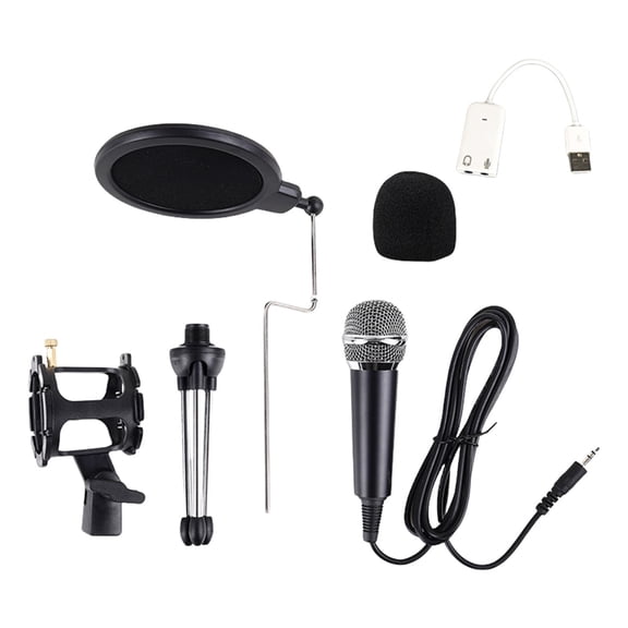 NEXAVKPR Condenser Mic Kit with Adjustable Mic Stand for Live Broadcasting & Recording