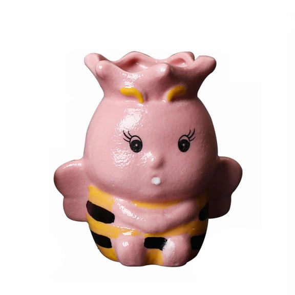 NEXAVKPR for Creative Cute Bee Ceramic Succulent Small Plant Pot Mini Flower Vase Bonsai Planter with Drainage Hole Desktop Ornament Home Garden Decor