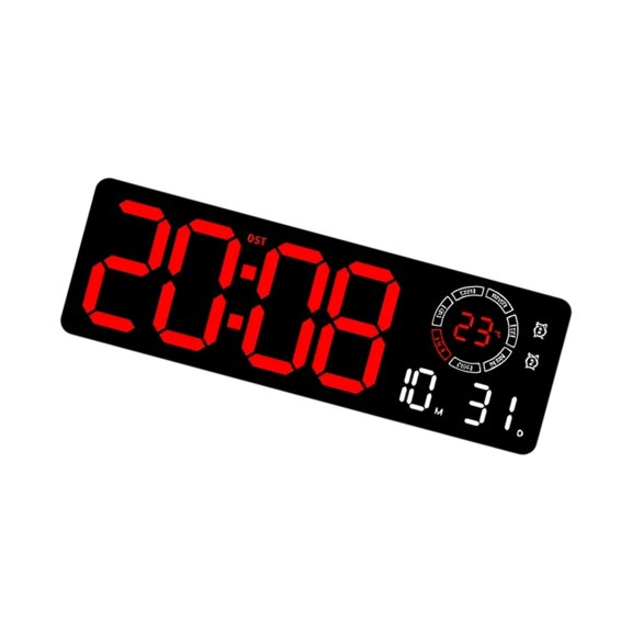 NEXAVKPR Customizable Wall Clock With Date Temperature Display Nightlight Timer Function