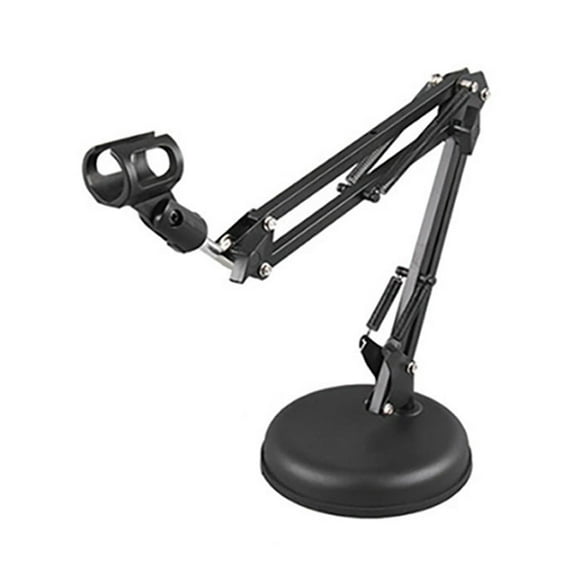 NEXAVKPR Desk Mic Stand Adjustable Desktop Microphone Stand Tabletop Table Top Short Stand with Gear Fixing Boom Arm
