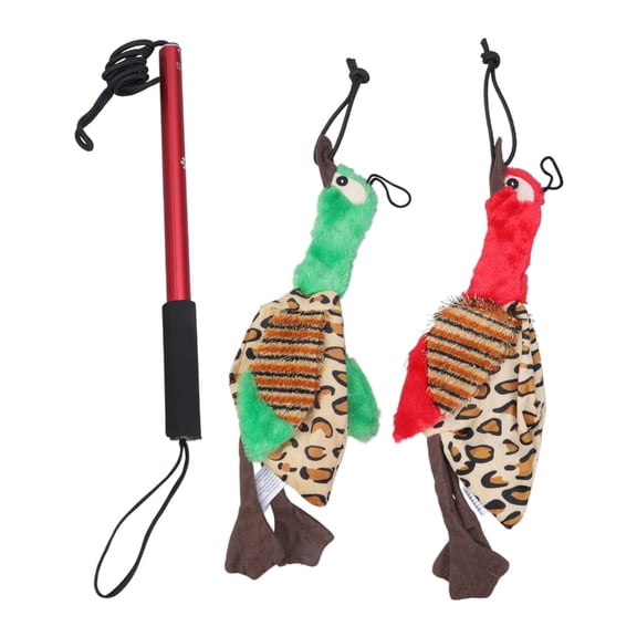 NEXAVKPR Dogs Flirt Pole with Squeaky Toys Dog Extendable Teaser Wand Interactive Dog Toy